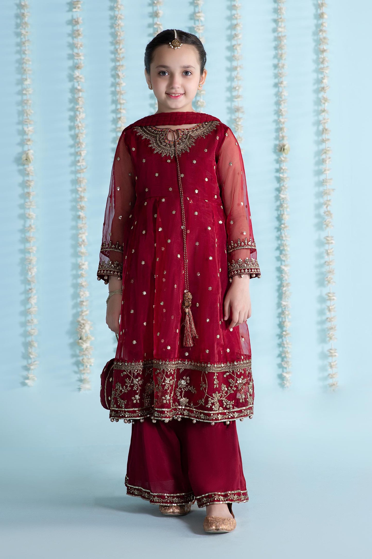 3 Piece Embroidered Organza Suit