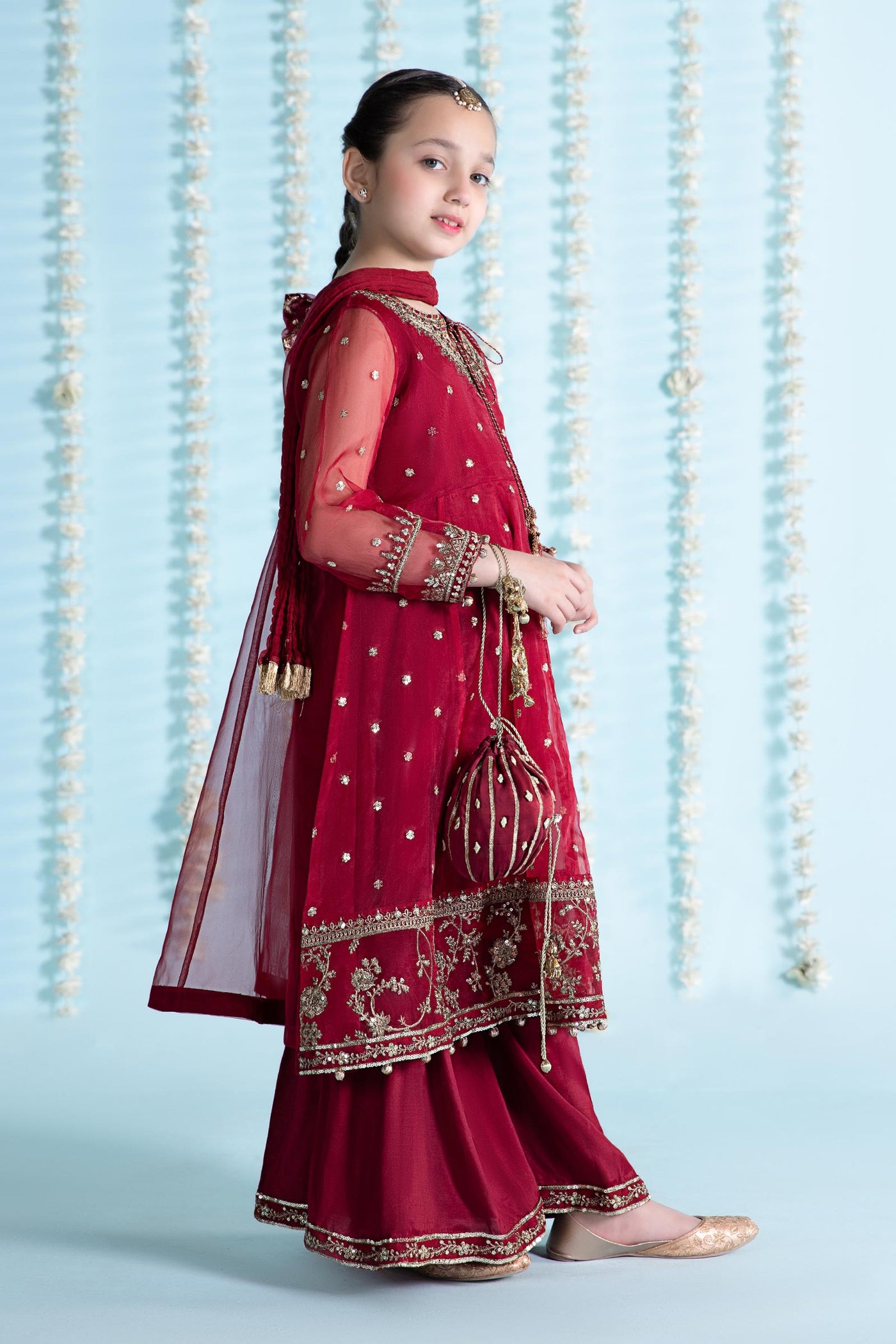 3 Piece Embroidered Organza Suit