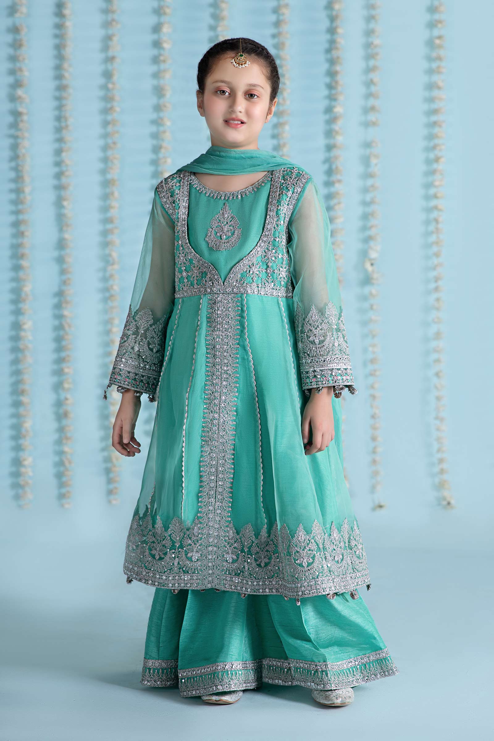 3 Piece Embroidered Organza Suit
