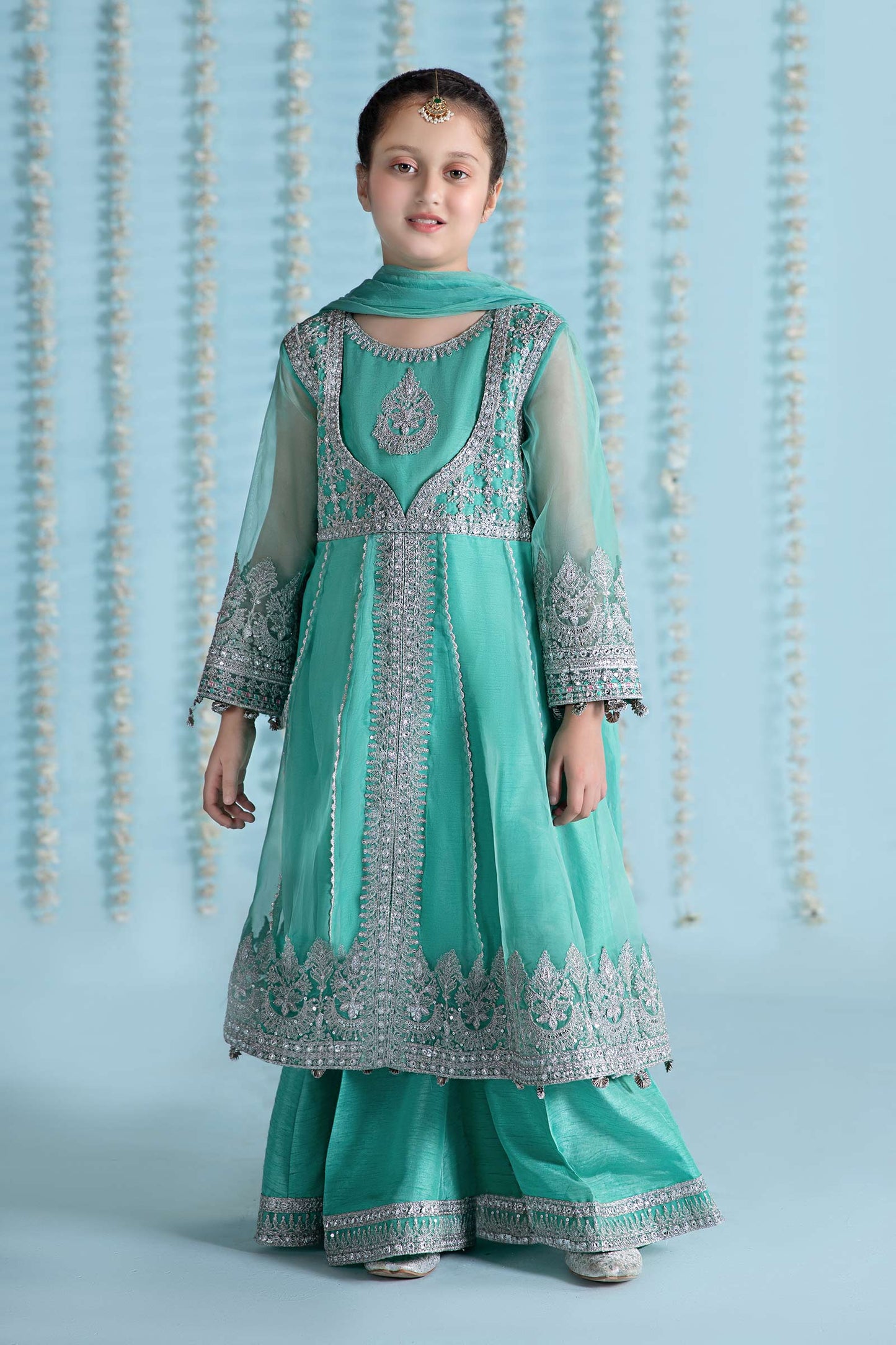 3 Piece Embroidered Organza Suit