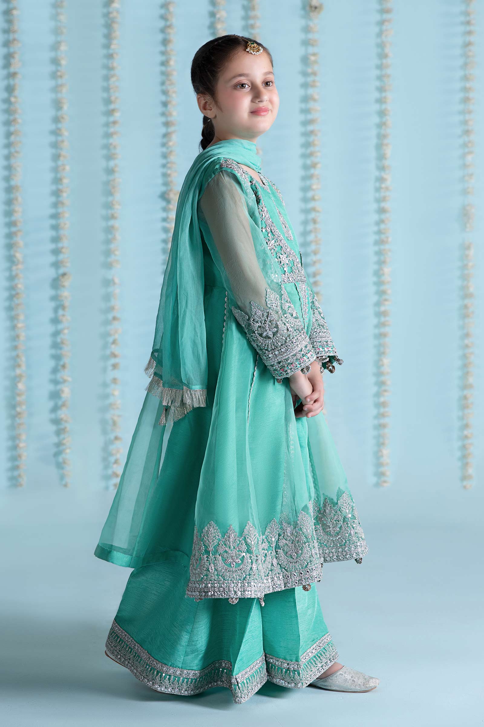 3 Piece Embroidered Organza Suit