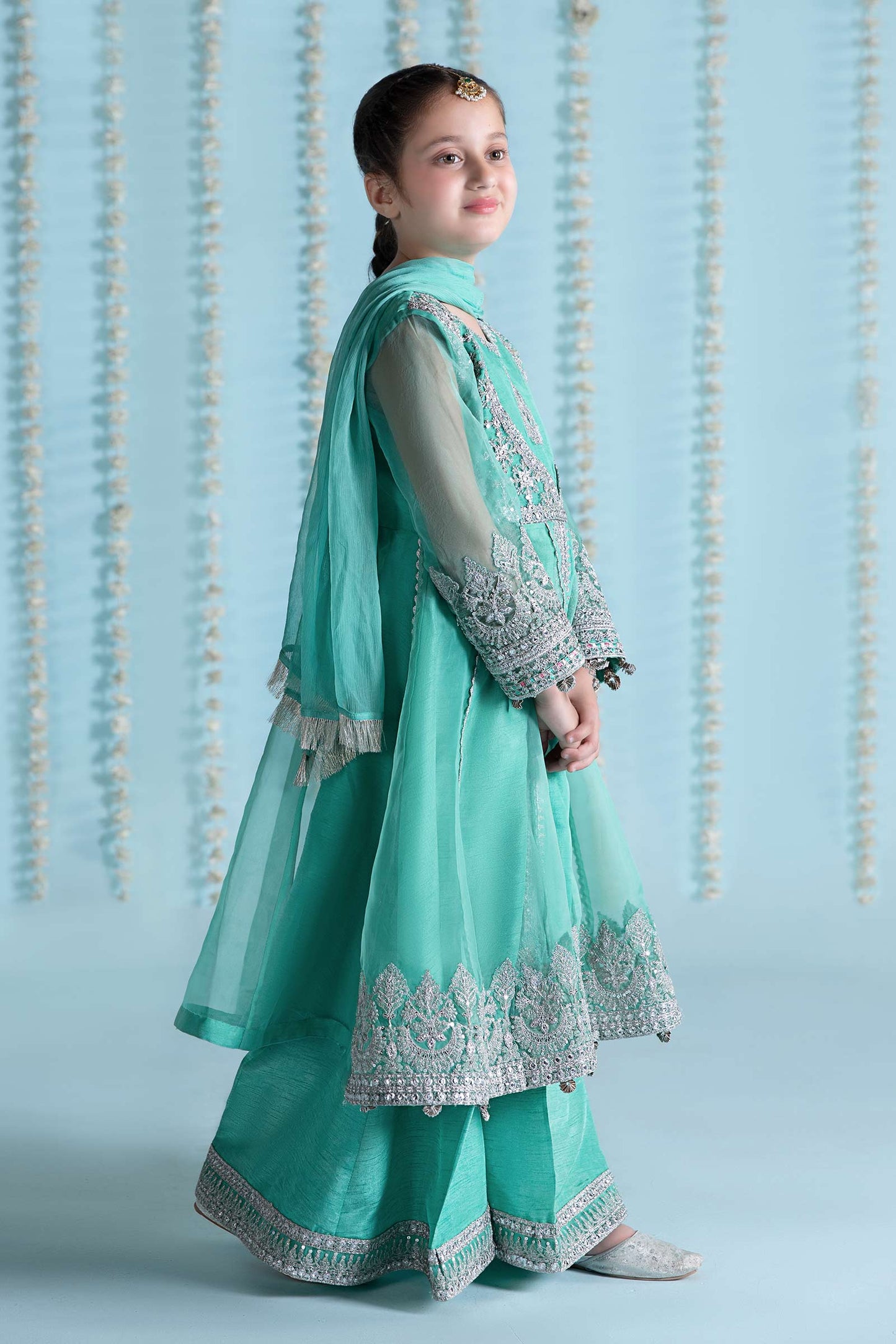 3 Piece Embroidered Organza Suit