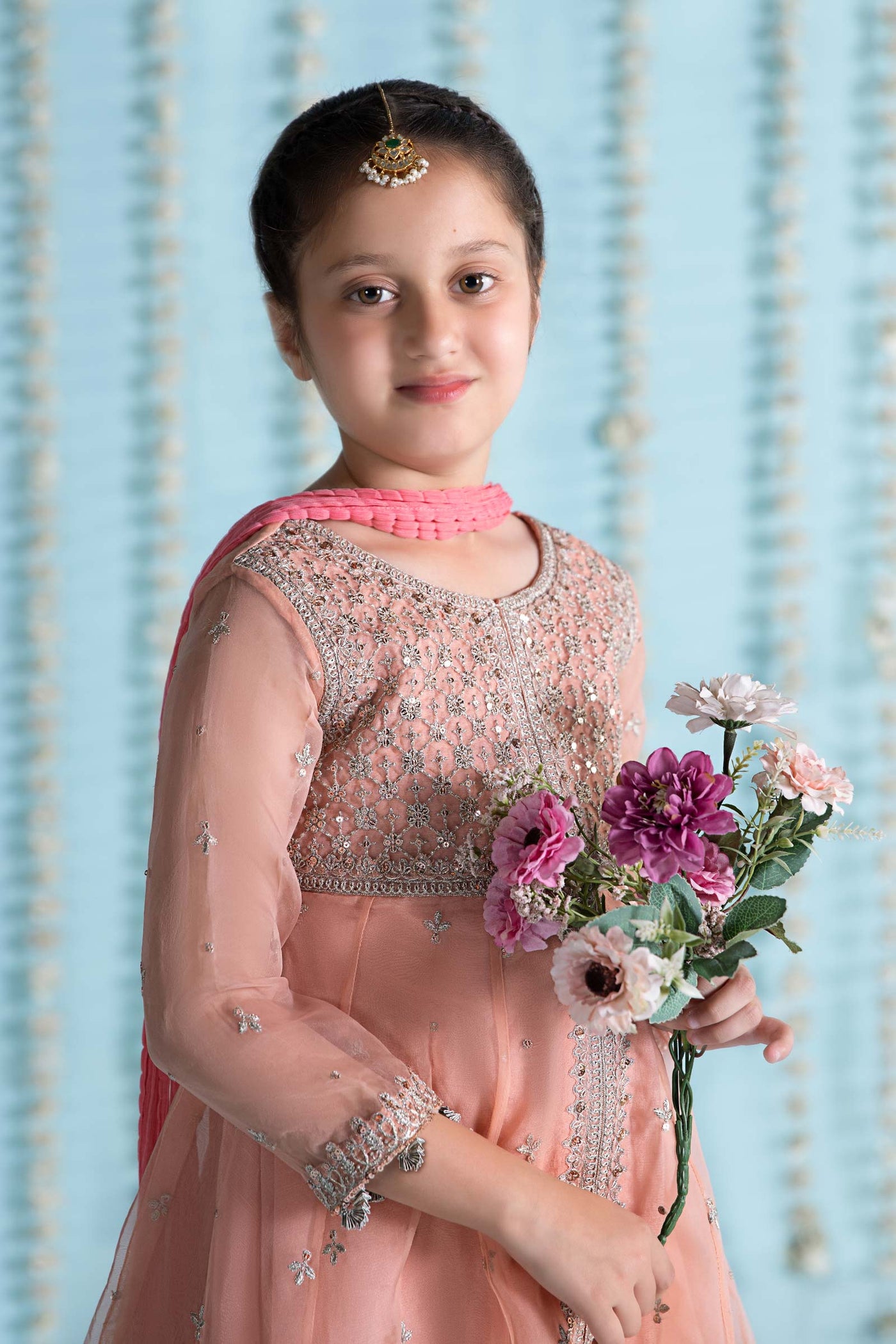 3 Piece Embroidered Organza Suit