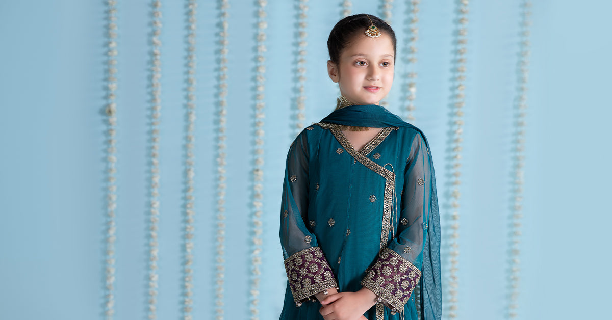 3 Piece Embroidered Net Suit