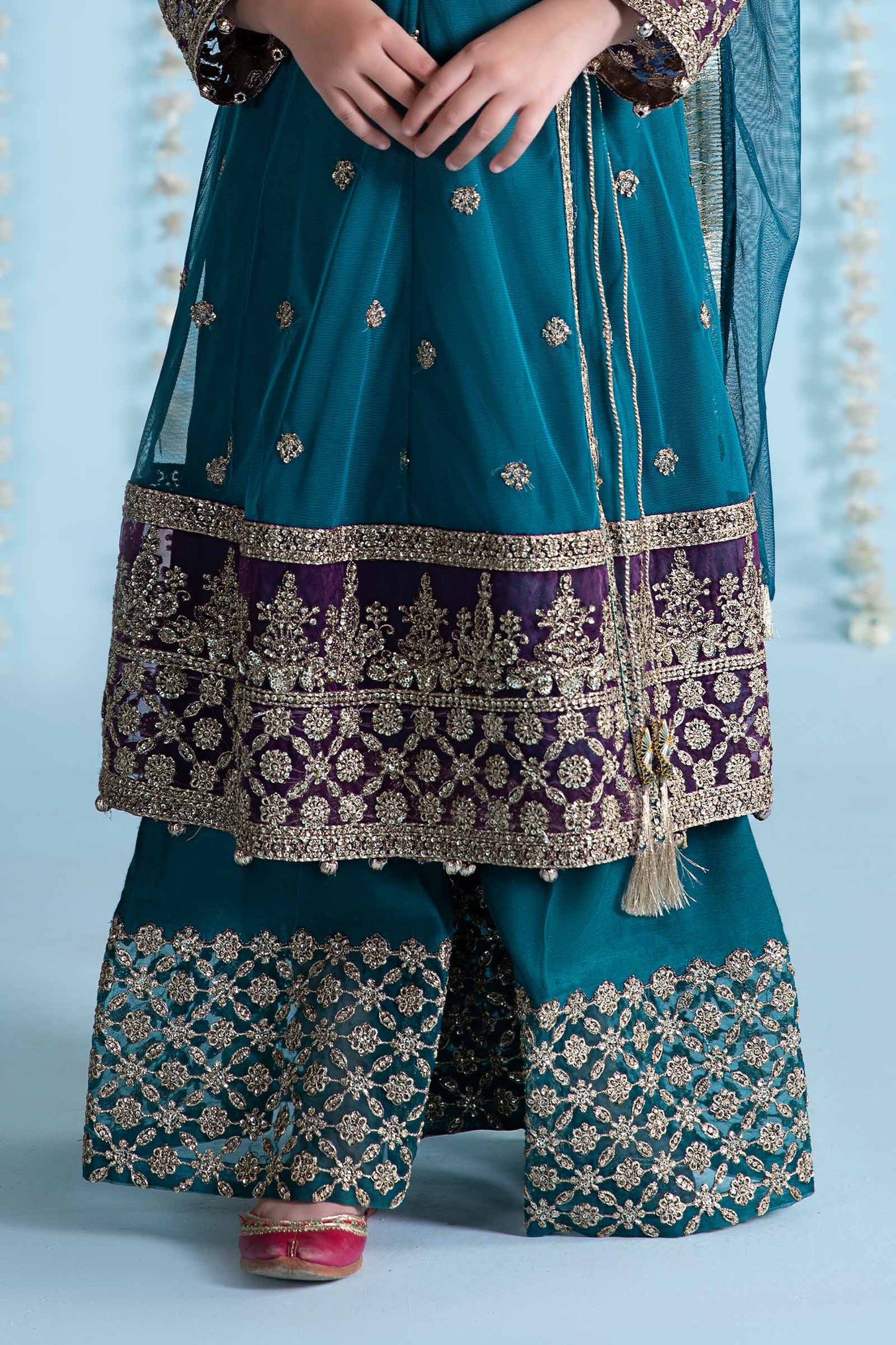 3 Piece Embroidered Net Suit