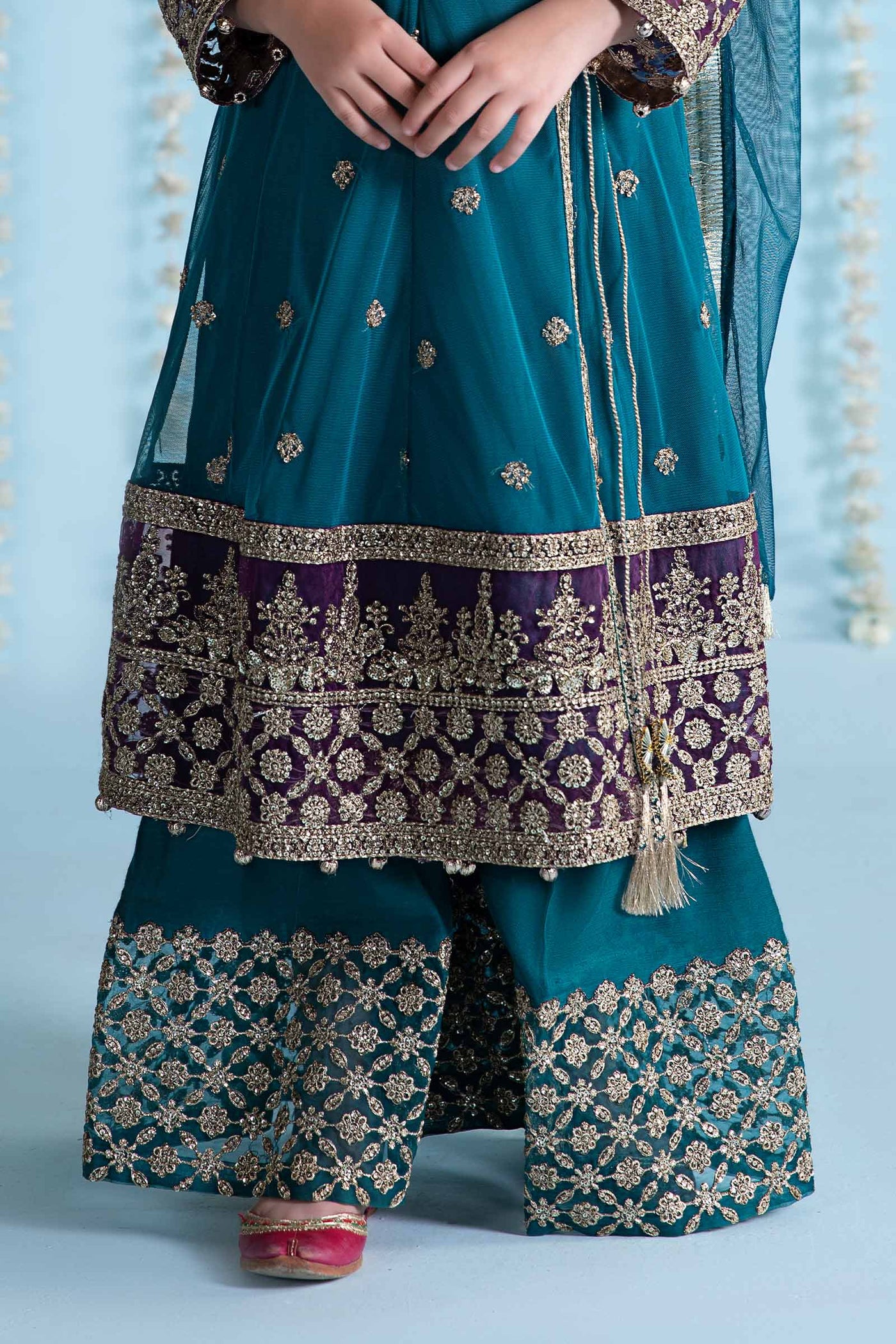 3 Piece Embroidered Net Suit