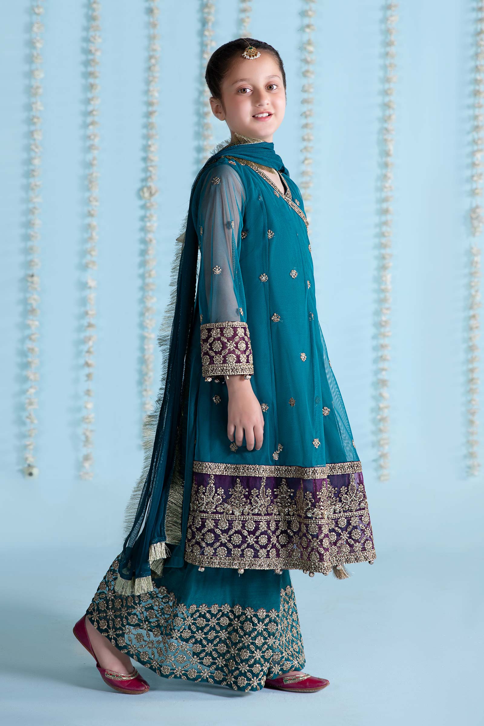 3 Piece Embroidered Net Suit