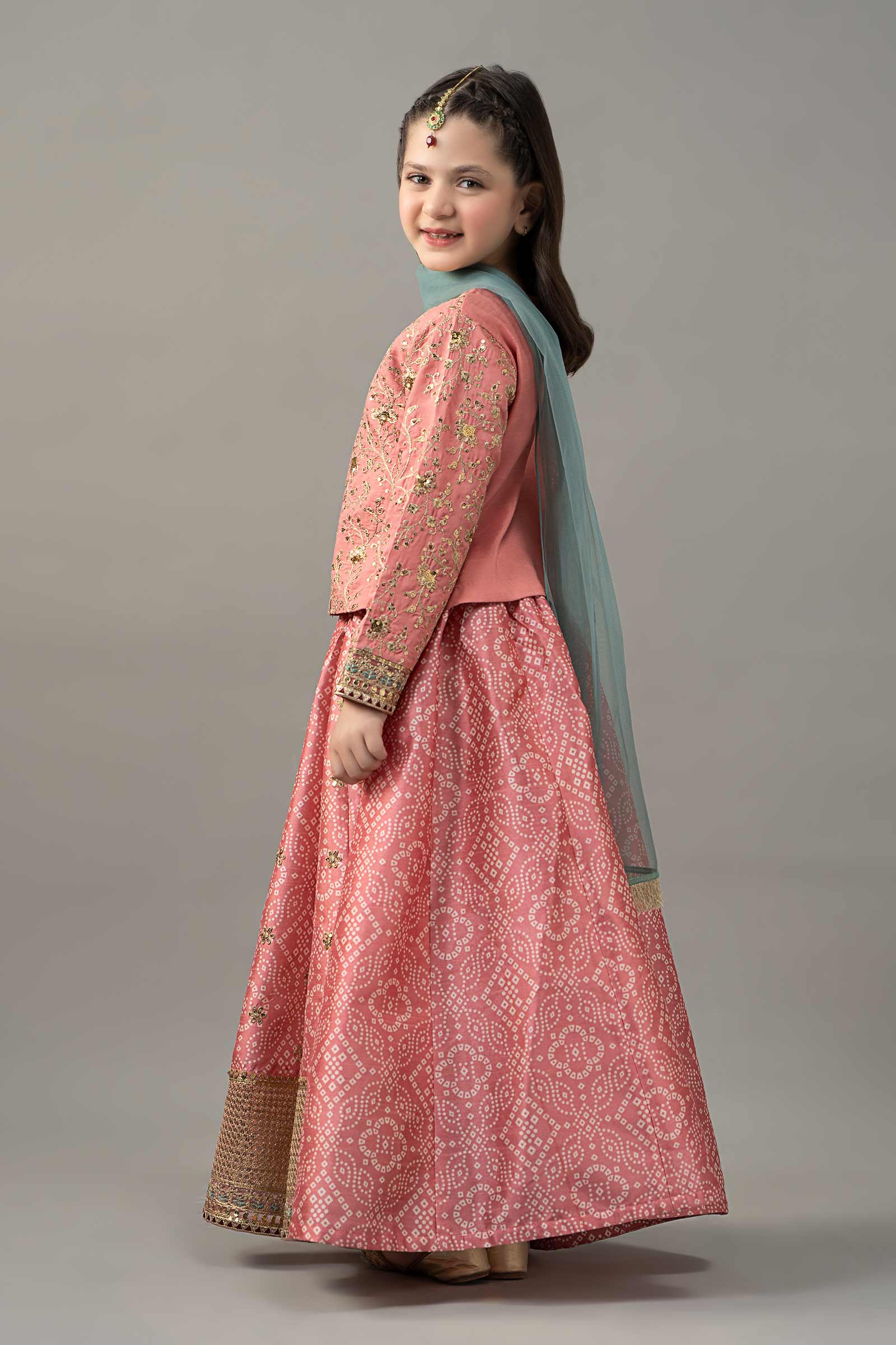 3 Piece Embroidered Raw Silk Suit