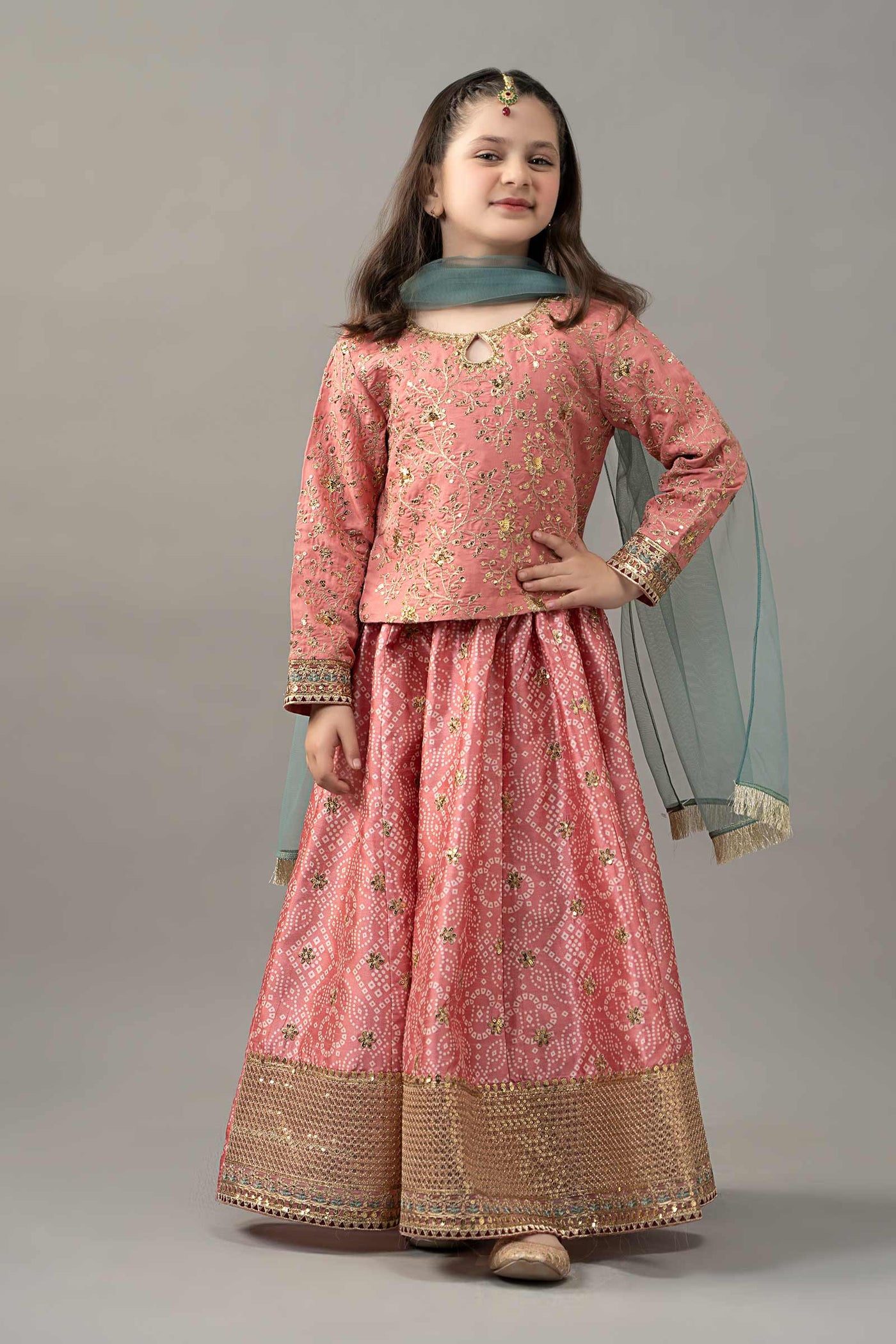 3 Piece Embroidered Raw Silk Suit