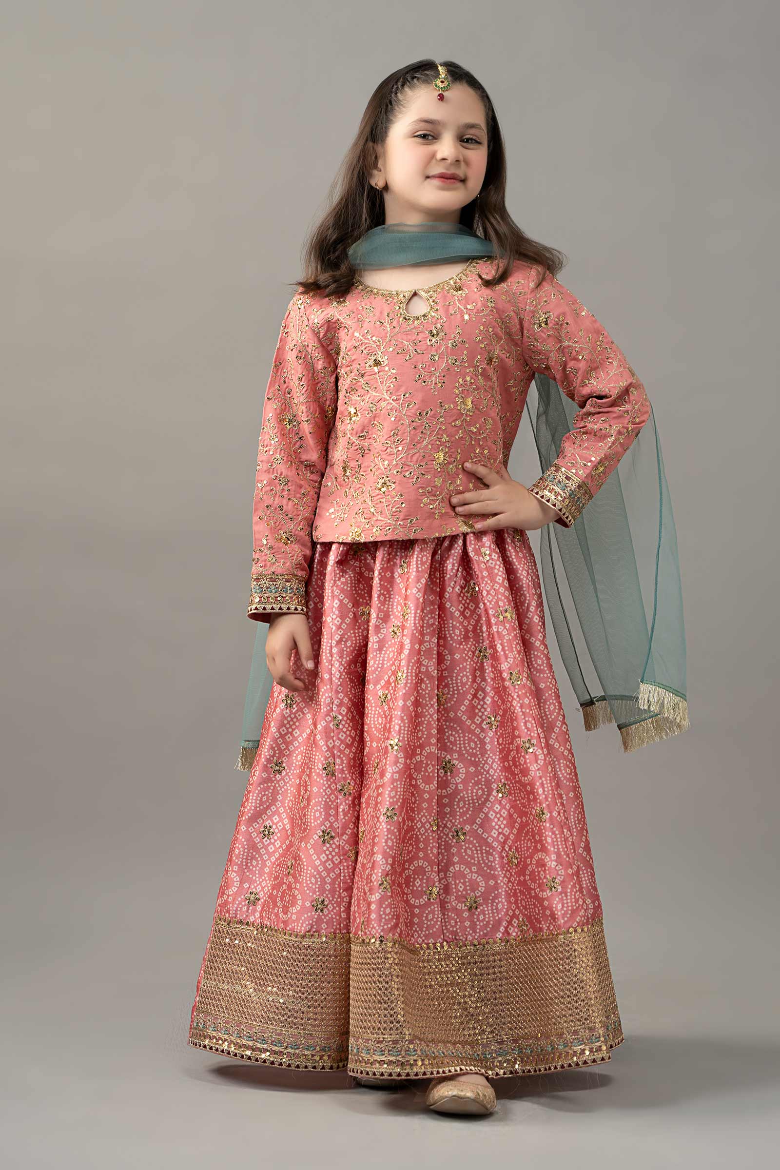 3 Piece Embroidered Raw Silk Suit