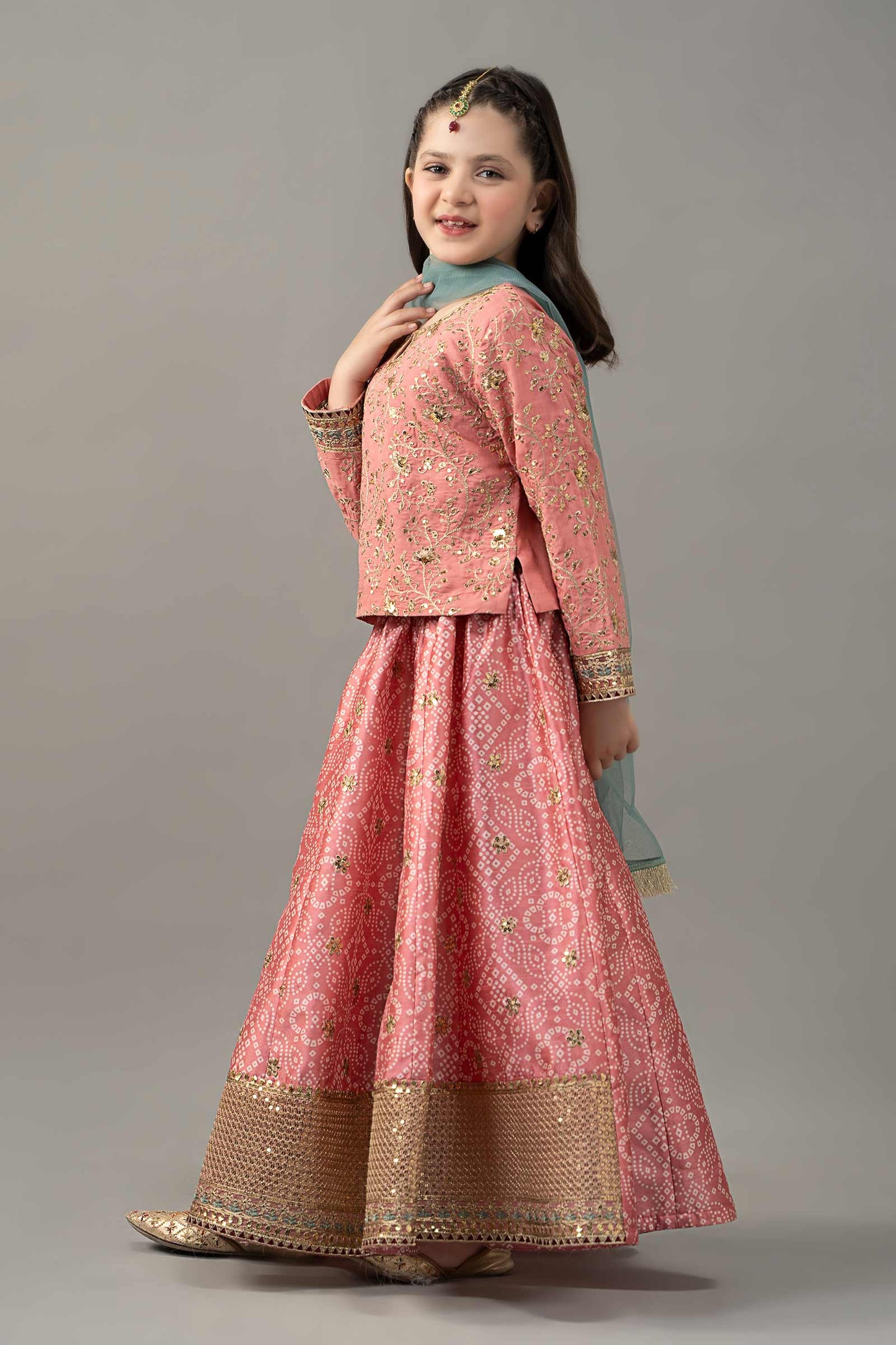 3 Piece Embroidered Raw Silk Suit