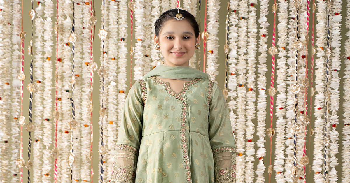 3 Piece Embroidered Cotton Lurex Suit