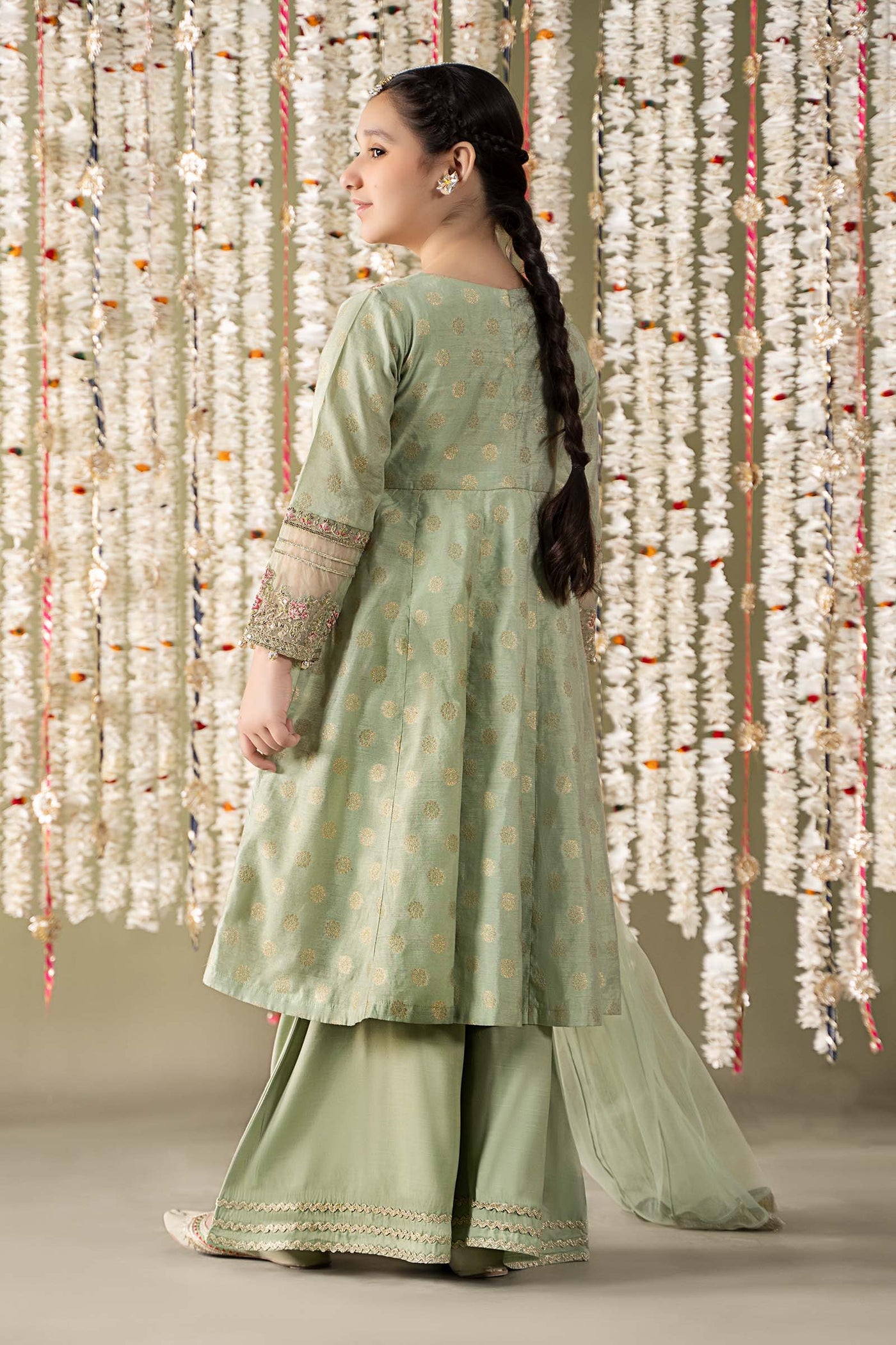3 Piece Embroidered Cotton Lurex Suit