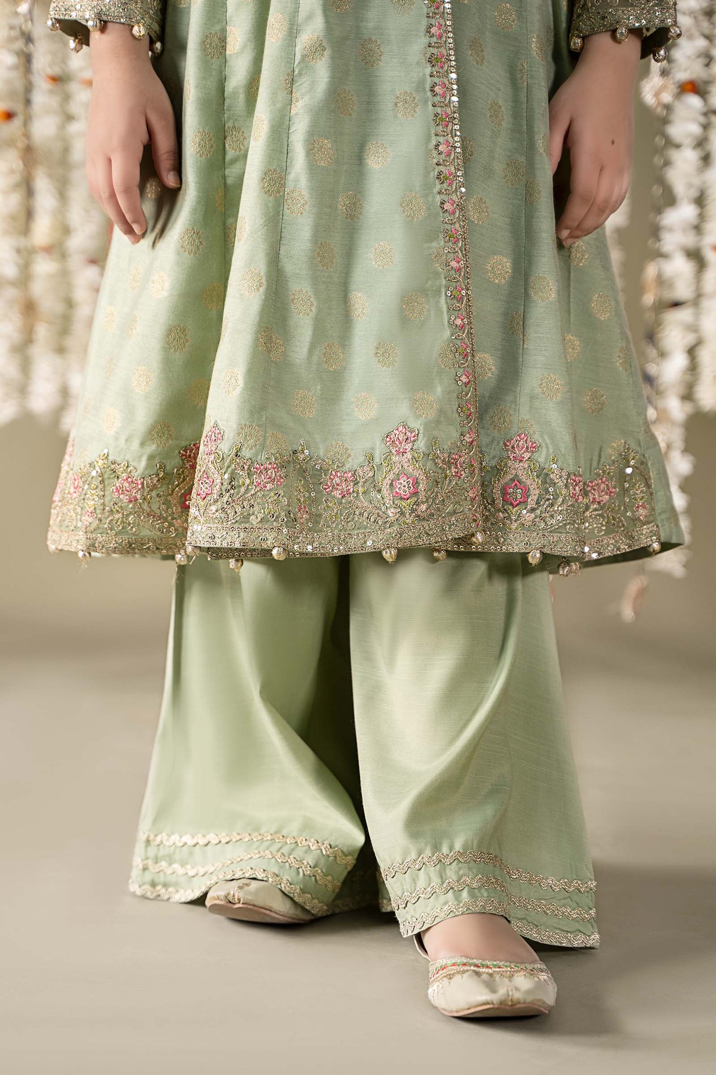 3 Piece Embroidered Cotton Lurex Suit