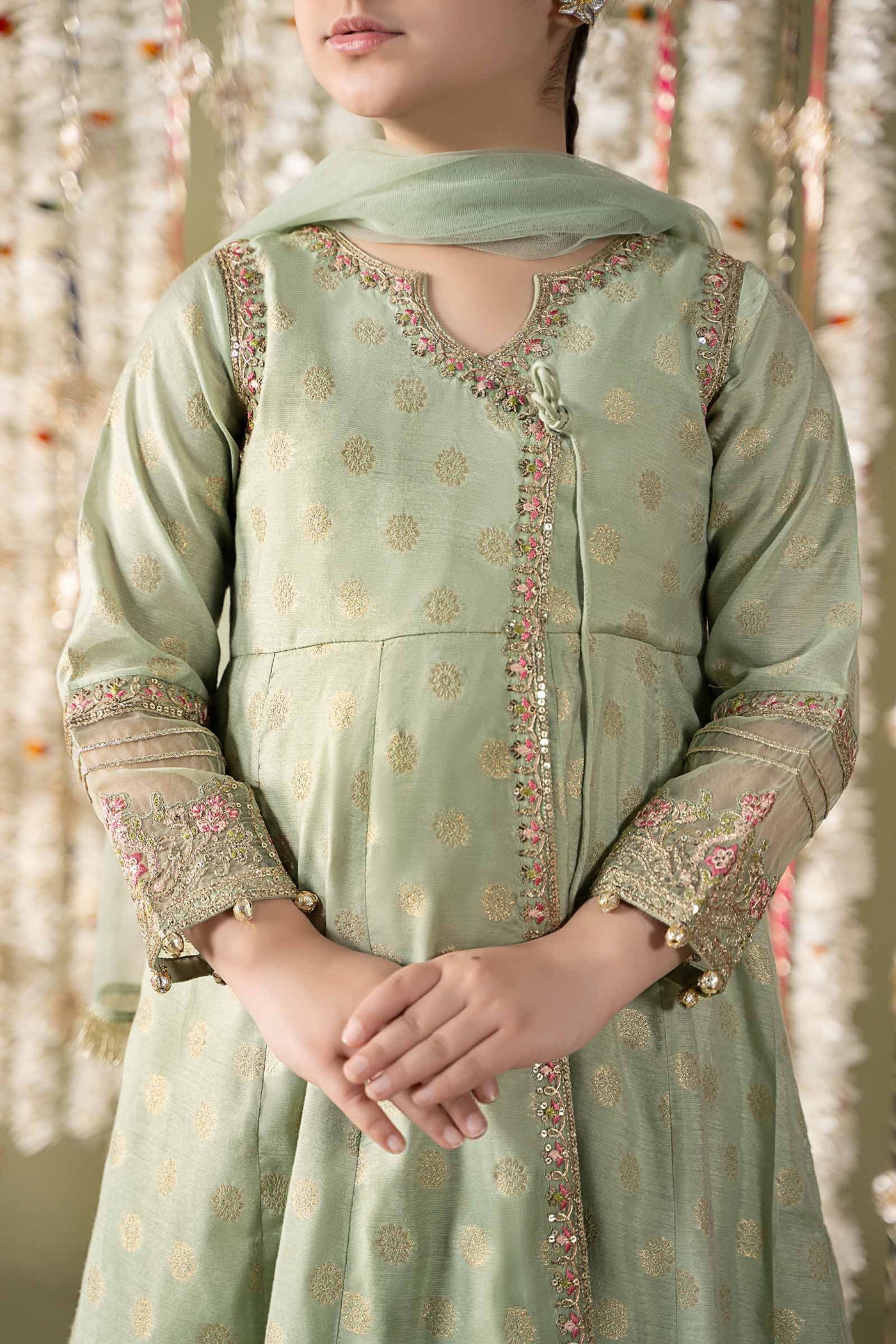 3 Piece Embroidered Cotton Lurex Suit
