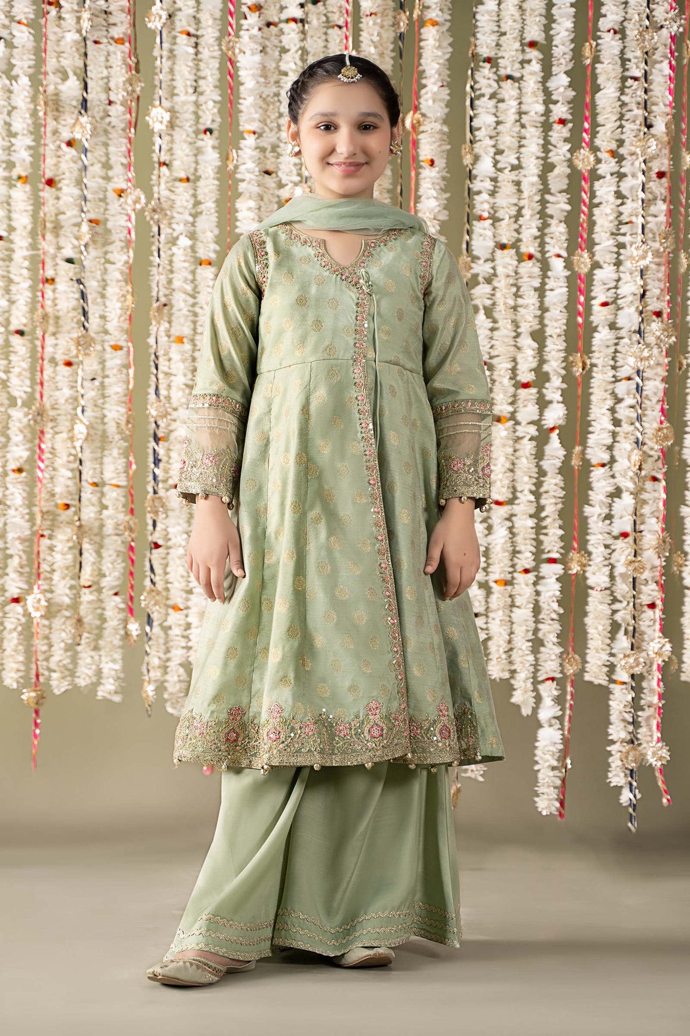 3 Piece Embroidered Cotton Lurex Suit