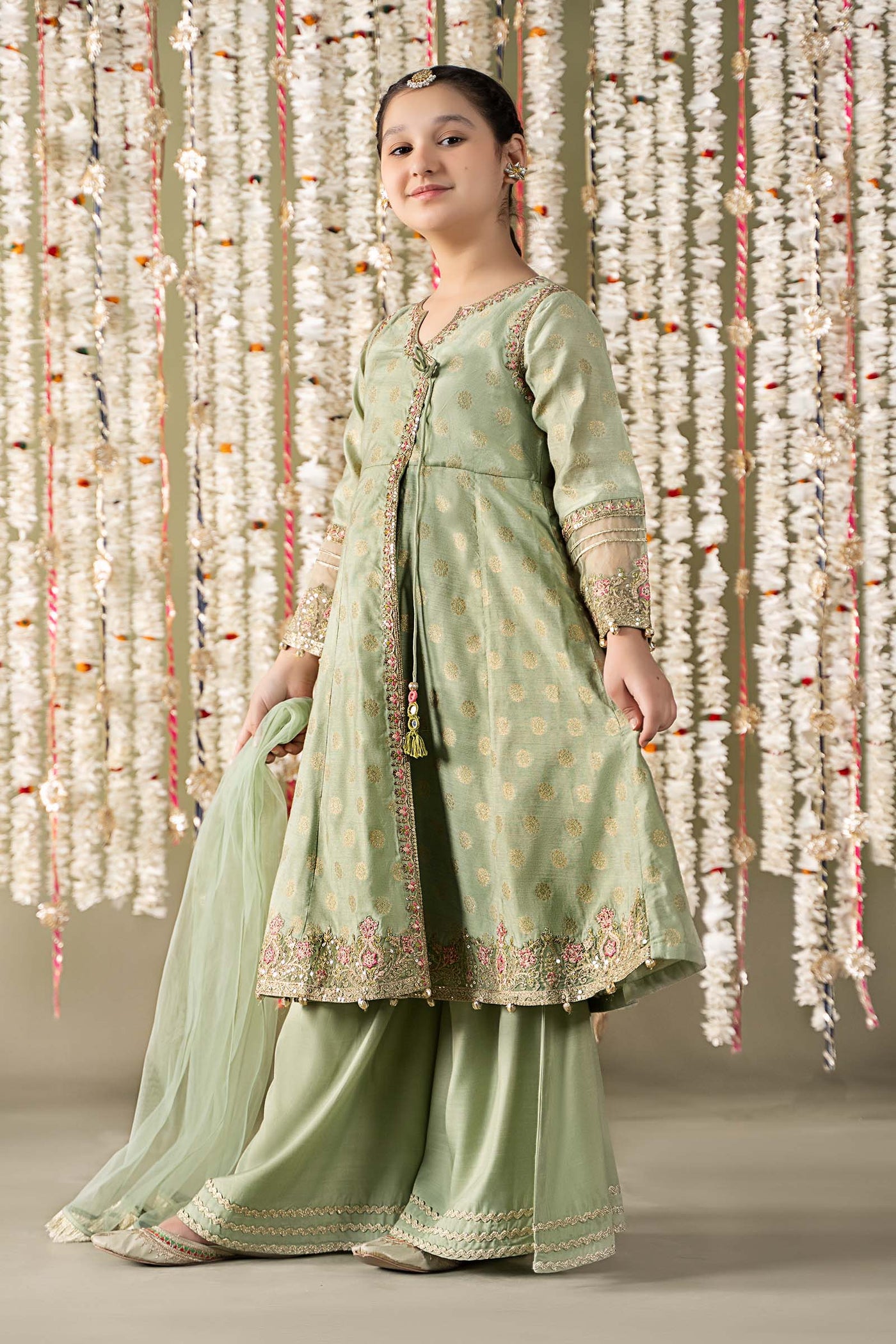 3 Piece Embroidered Cotton Lurex Suit