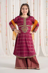 3 Piece Embroidered Raw Silk Suit