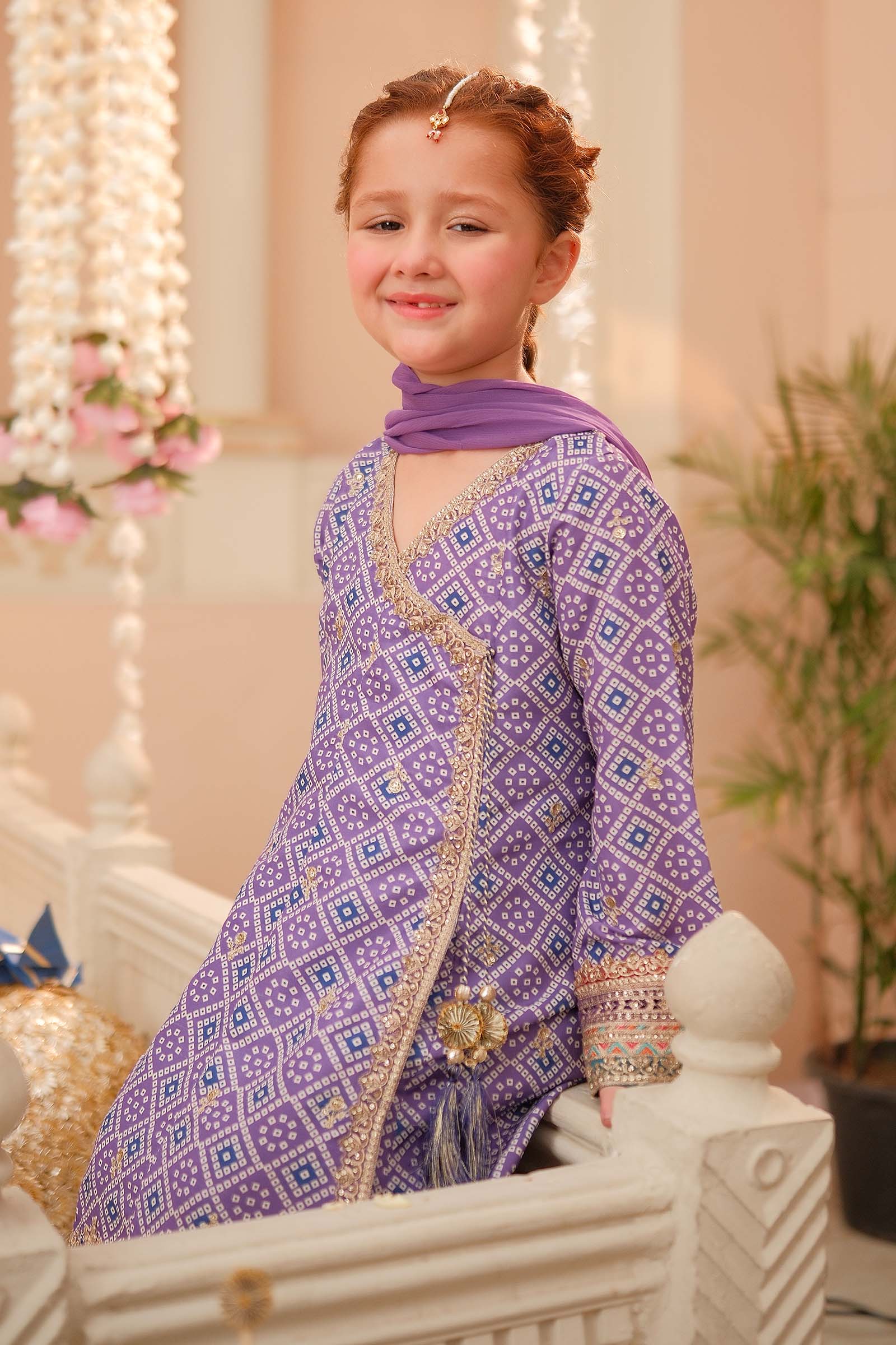 3 Piece Embroidered Raw Silk Suit