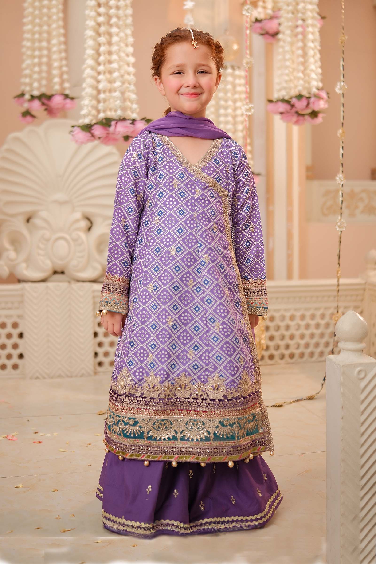 3 Piece Embroidered Raw Silk Suit