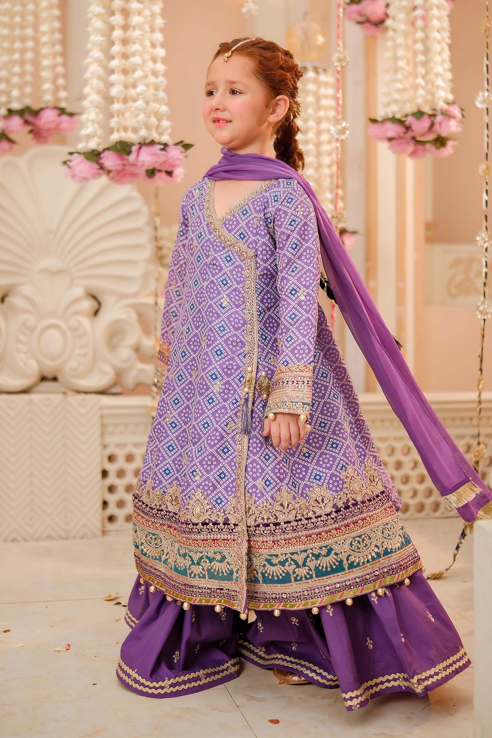 3 Piece Embroidered Raw Silk Suit