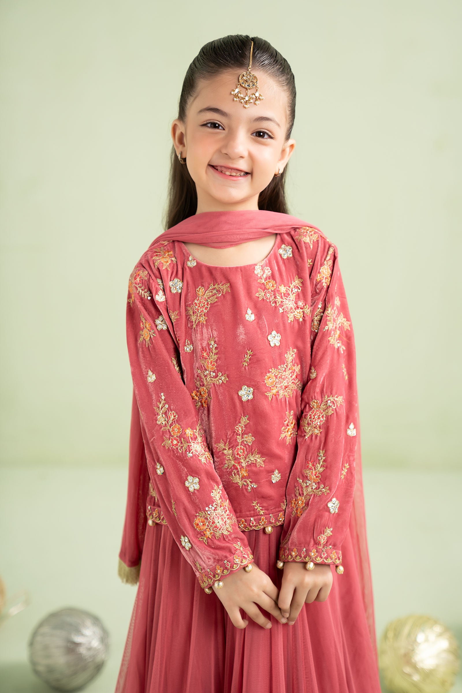 3 Piece Embroidered Velvet Suit