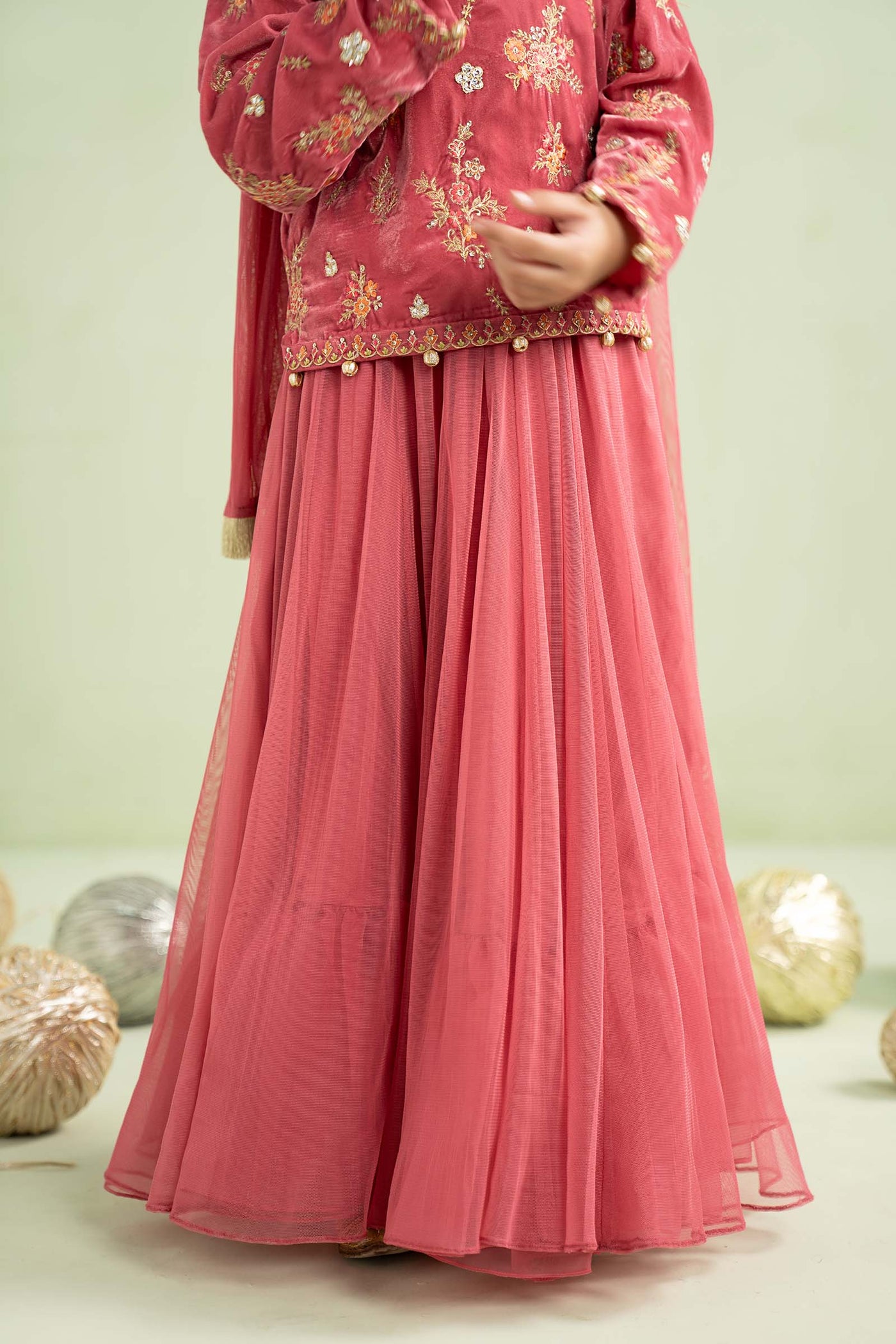 3 Piece Embroidered Velvet Suit
