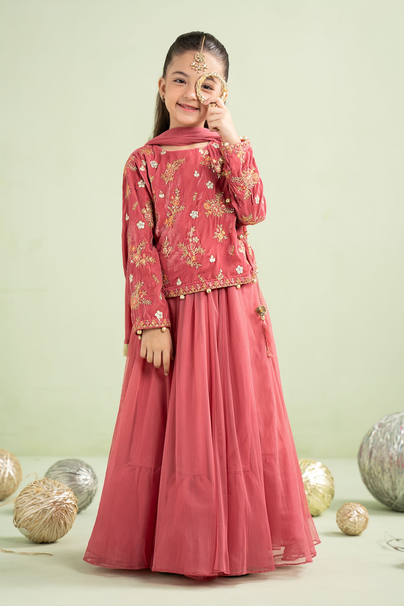 3 Piece Embroidered Velvet Suit