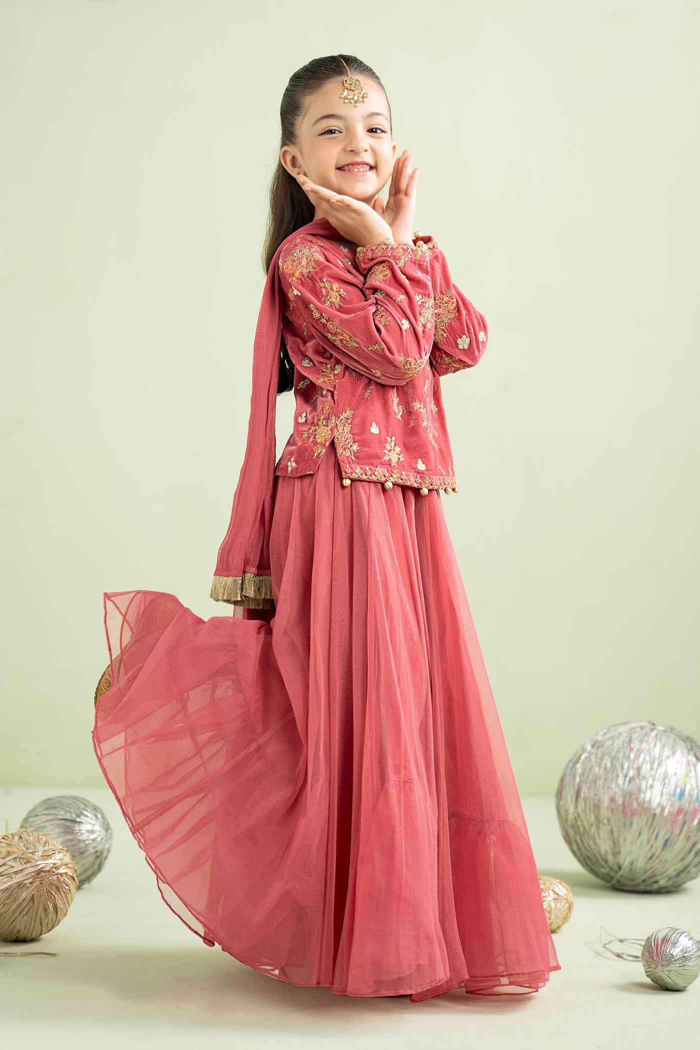 3 Piece Embroidered Velvet Suit