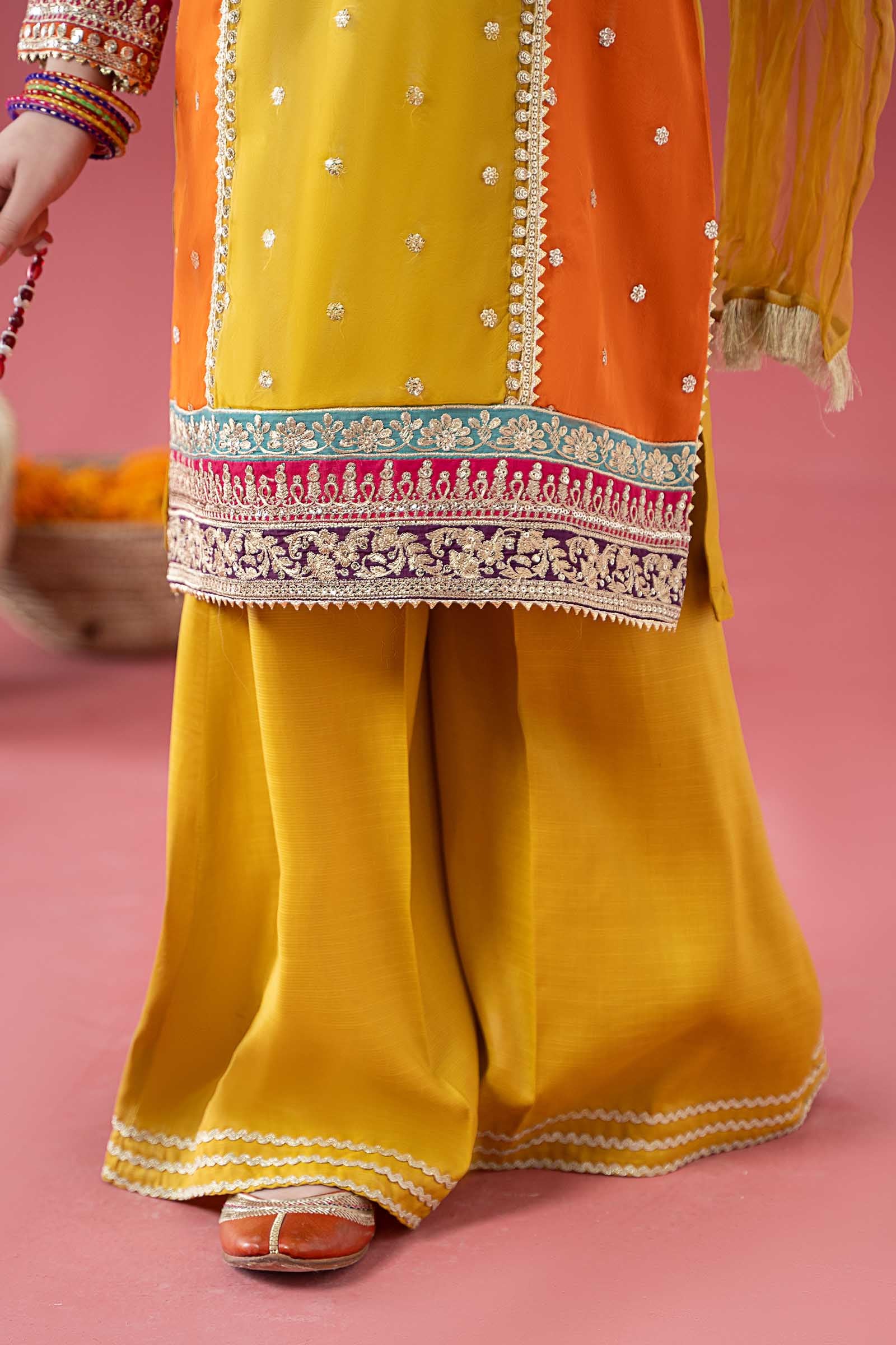 3 Piece Embroidered Poly Organza Suit