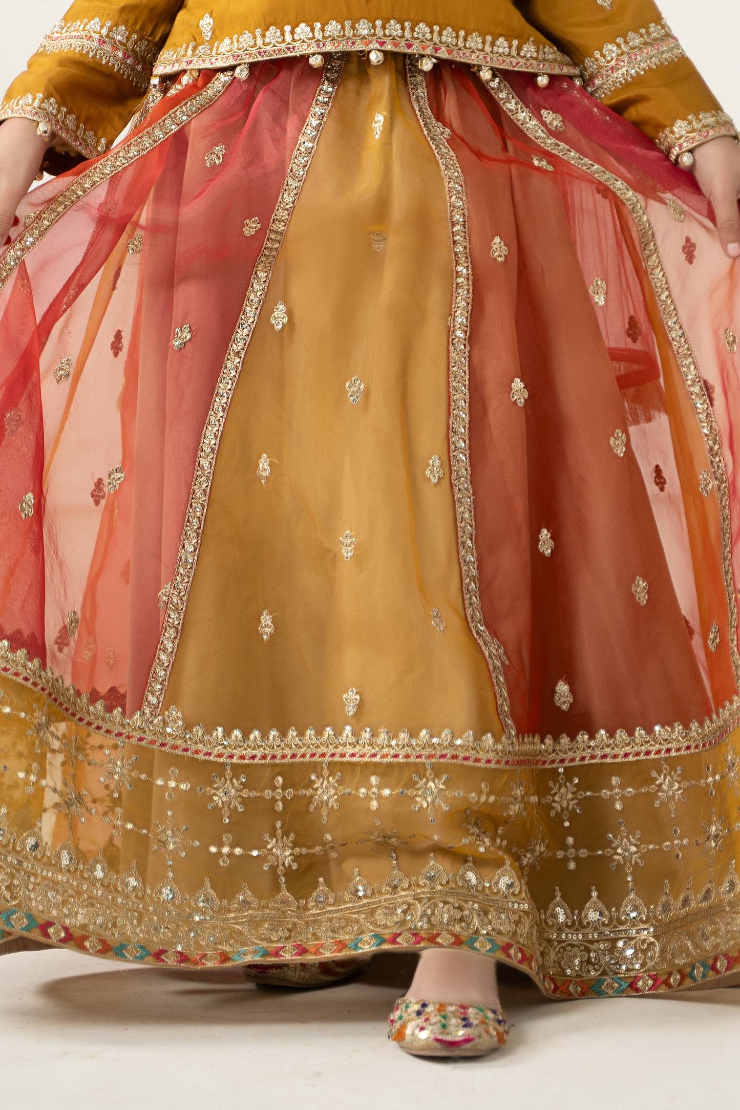 3 Piece Embroidered Raw Silk Suit