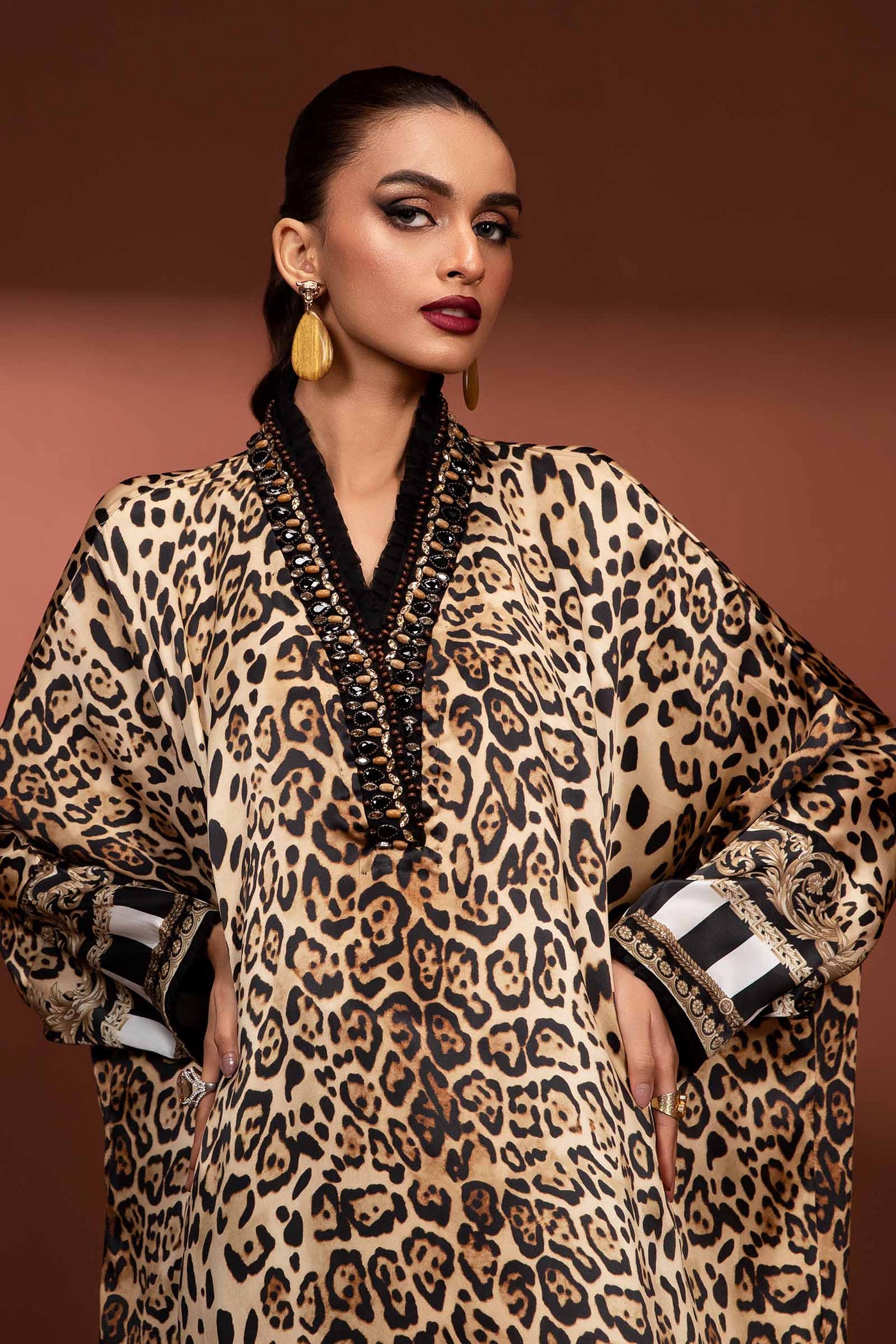 2 Piece Printed Pure Charmeuse Silk Suit