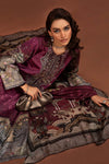 3 Piece Embroidered Pure Charmeuse Silk Suit