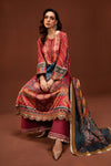 3 Piece Printed Pure Charmeuse Silk Suit