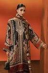 3 Piece Embroidered Satin Silk Suit