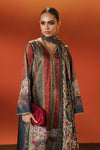 3 Piece Embroidered Satin Silk Suit