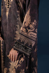 3 Piece Embroidered Satin Silk Suit