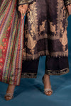 3 Piece Embroidered Satin Silk Suit
