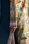 3 Piece Embroidered Satin Silk Suit