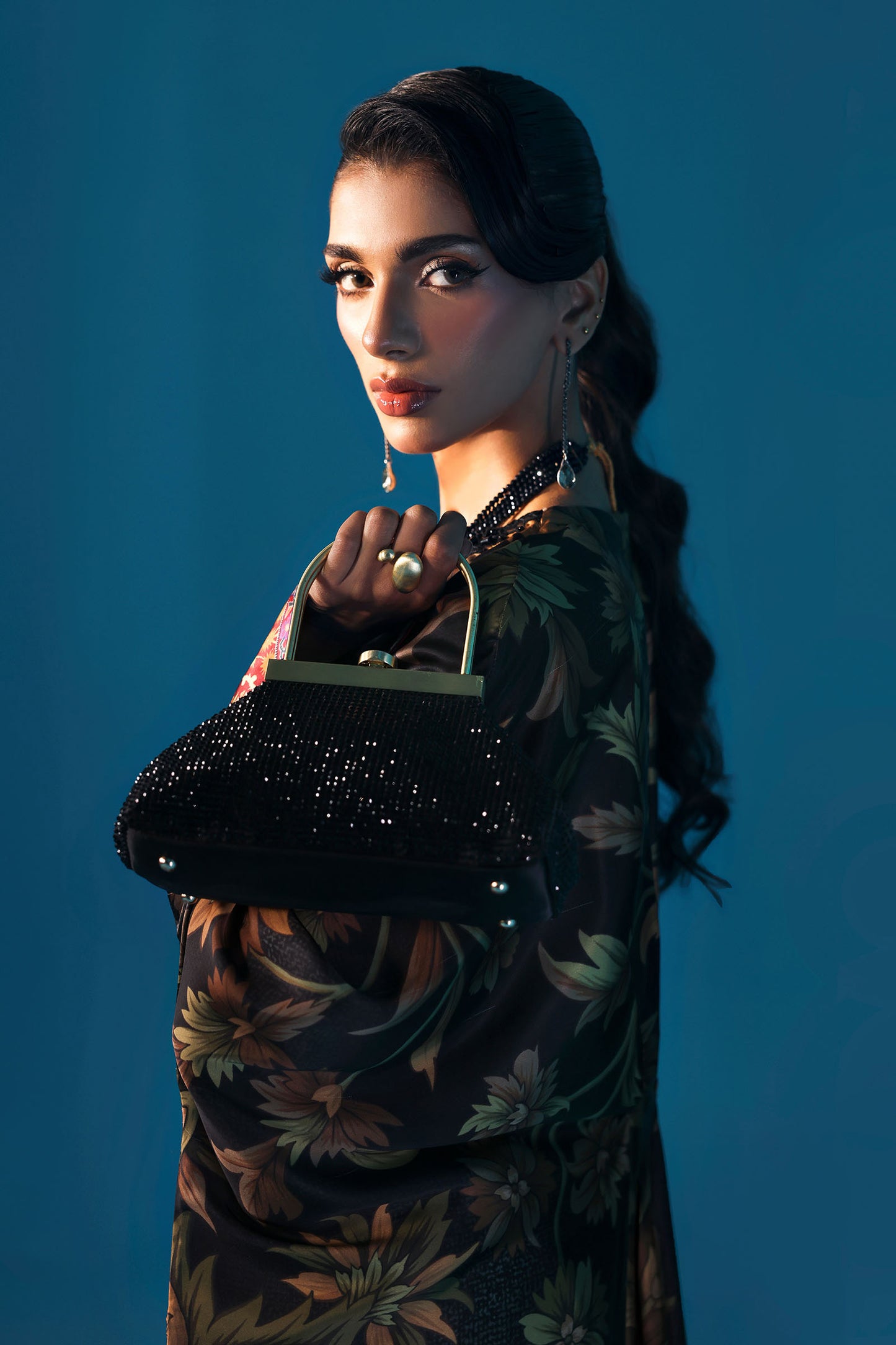 3 Piece Embroidered Satin Silk Suit