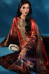 3 Piece Embroidered Satin Silk Suit