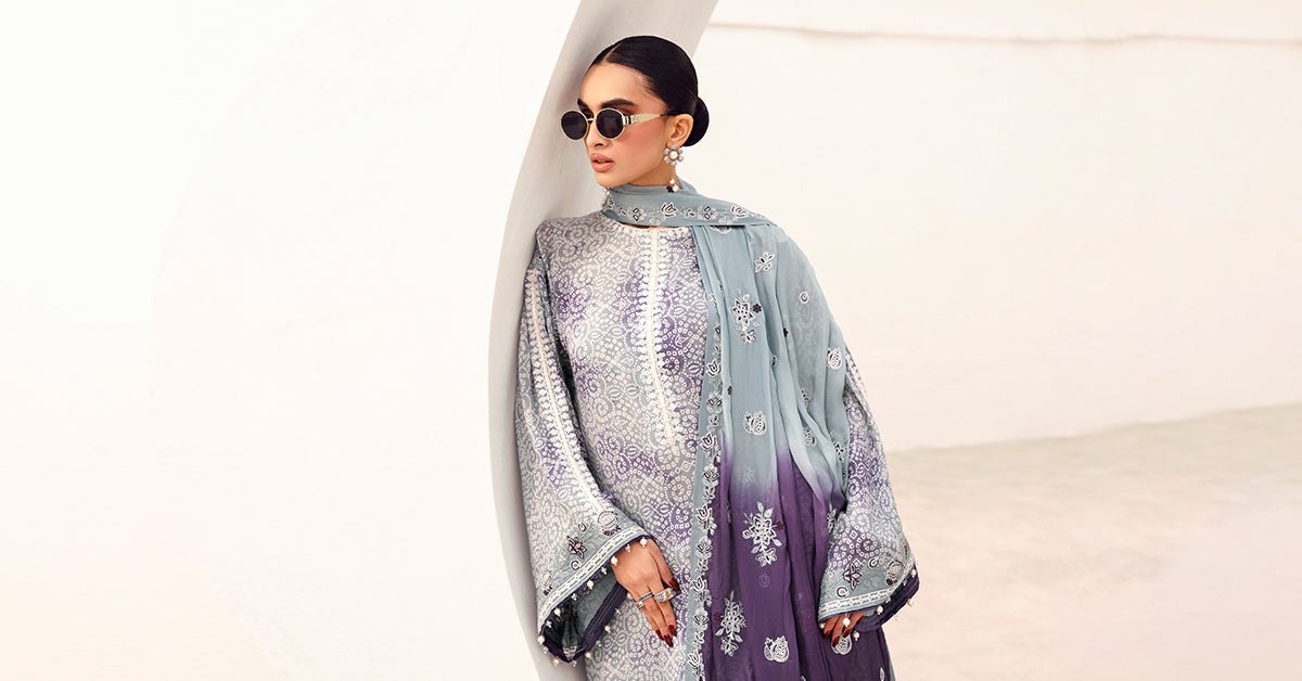 3 Piece Embroidered Silk Suit