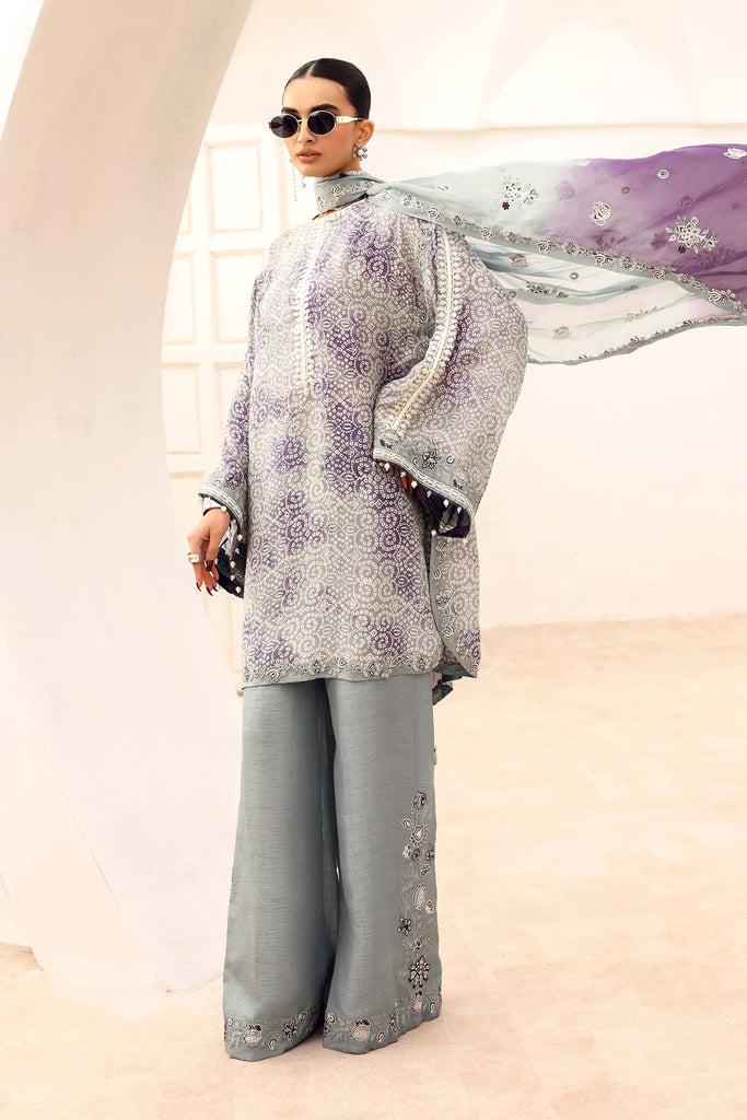 Maria B 3 Piece Embroidered Silk Suit, view 1