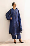 3 Piece Embroidered Raw Silk Suit