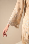 3 Piece Embroidered Raw Silk Suit
