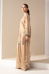 3 Piece Embroidered Raw Silk Suit