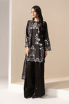 3 Piece Embroidered Raw Silk Suit
