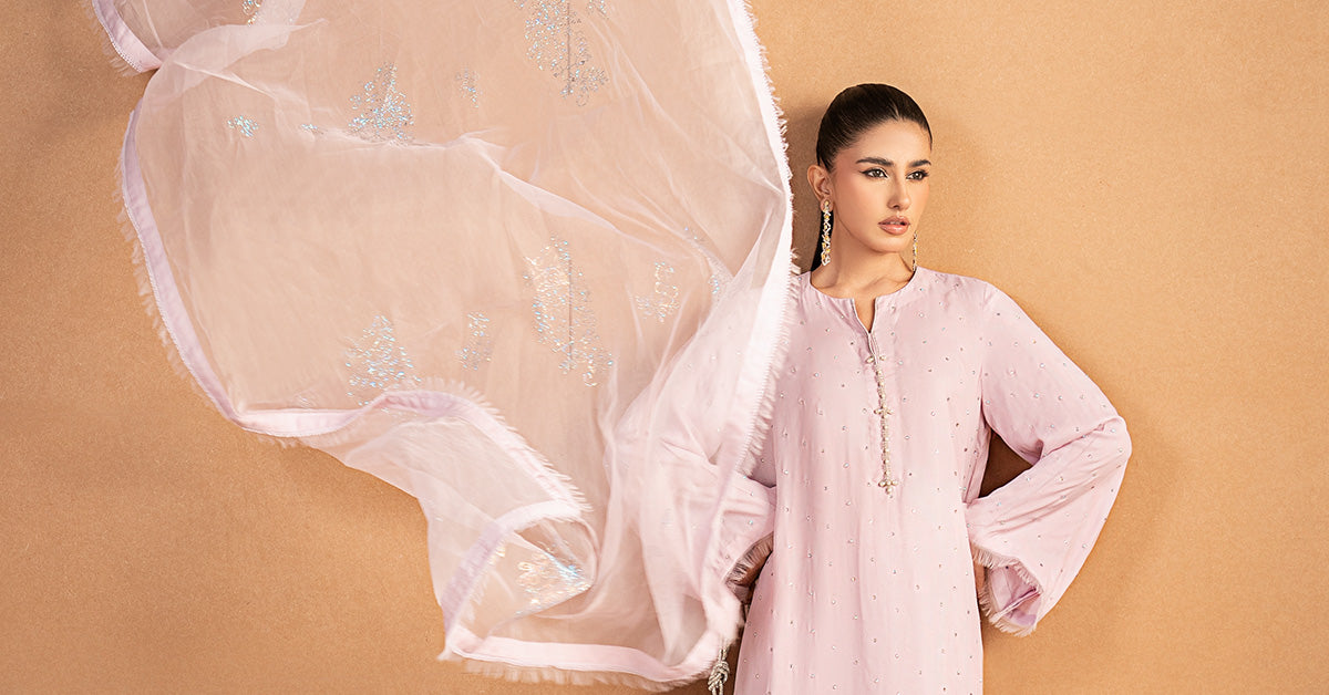 3 Piece Embellished Crepe Suit