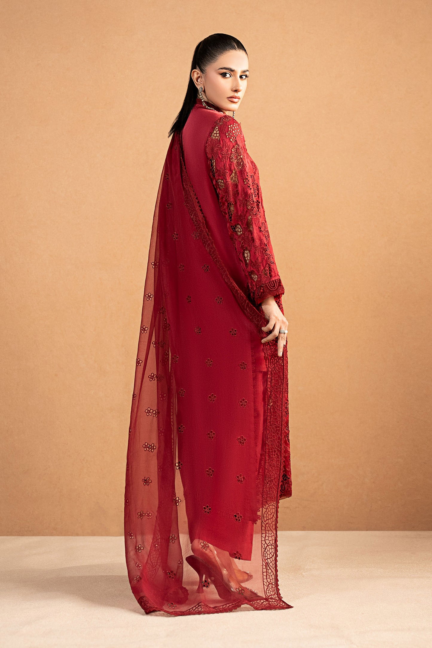 3 Piece Embroidered Shamoze Silk Suit
