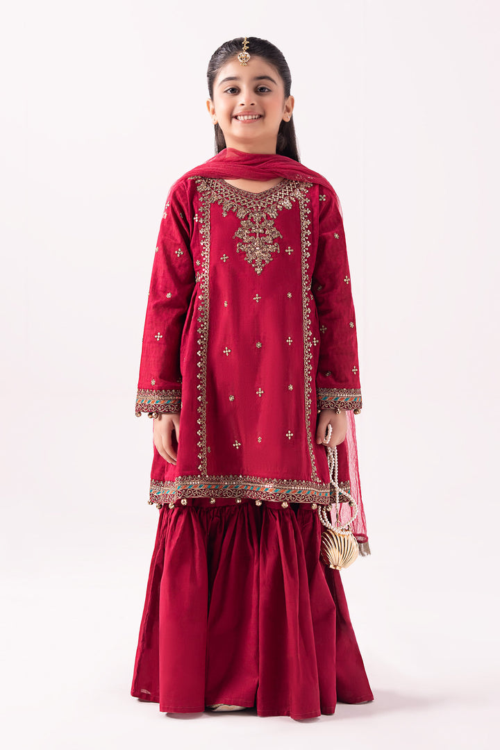3 Piece Dyed Dobby Lawn Suit All Products MKD17R1-023-PNK